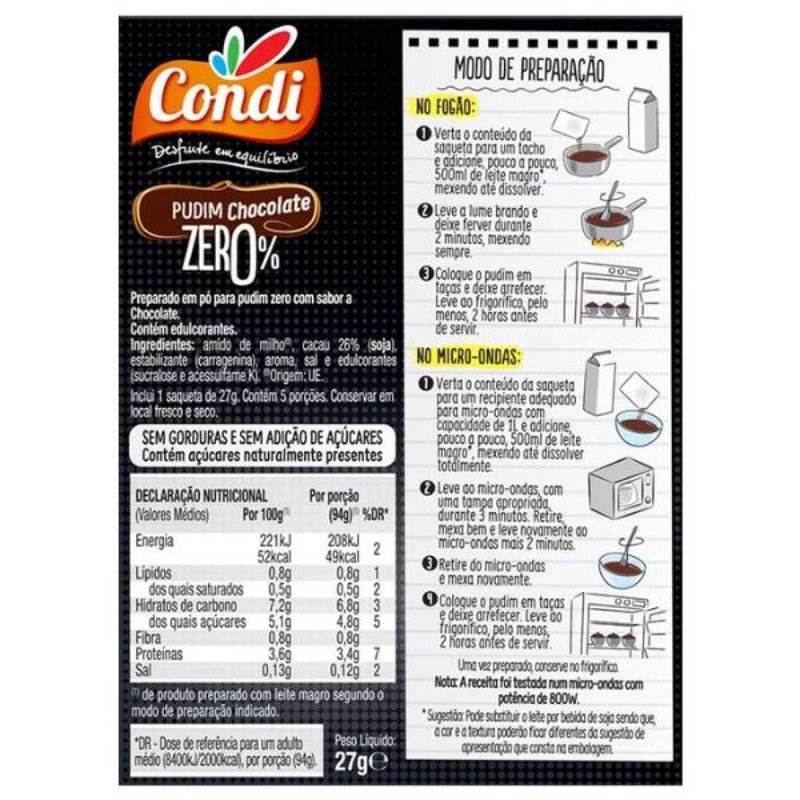 Pudim Zero de Chocolate